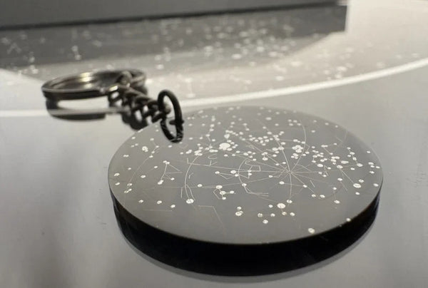 Keychain with a Map of your Star & Coordinates on the back